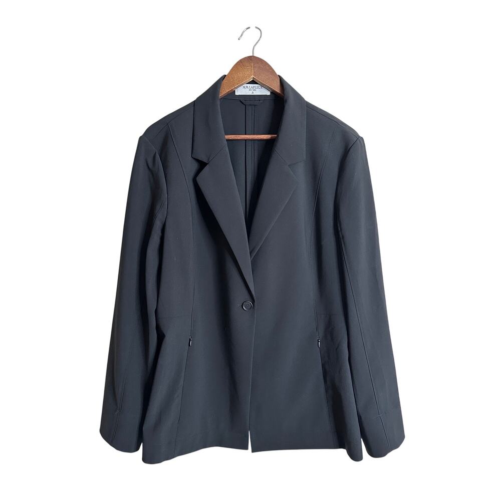 M.M.LaFleur Moreland Travel Blazer Origami Tech Black Womans 18